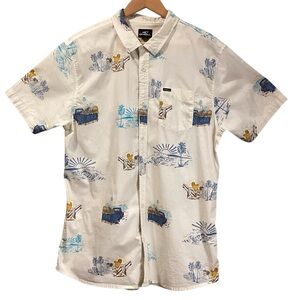 O’Neill Men’s Modern Fit Surf Graphic Button‎ Down Short Sleeve Shirt, Size XL